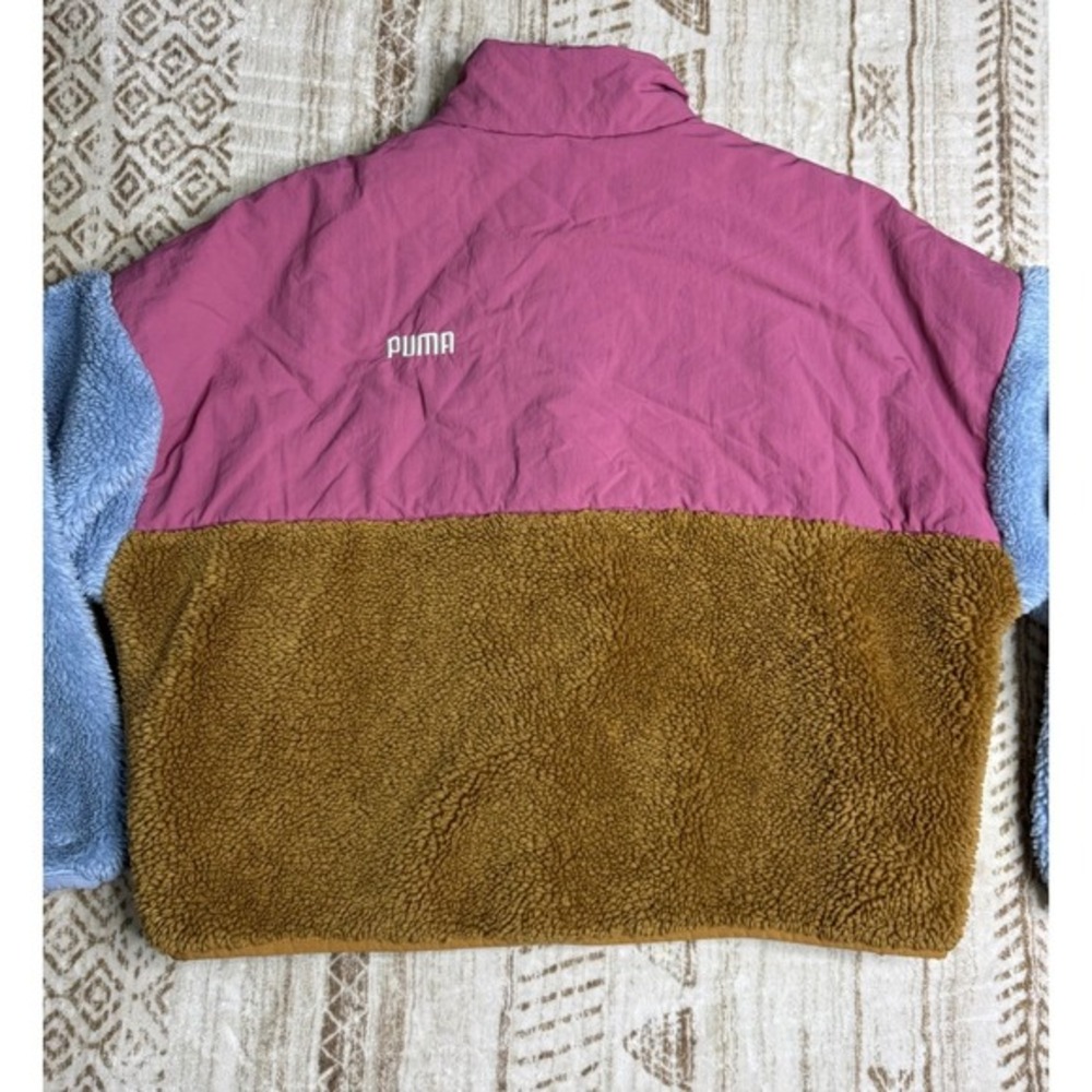 PUMA Fleece Jacket Women's Large Colorblock Streetwear Retro Y2K - Picture 7 of 9